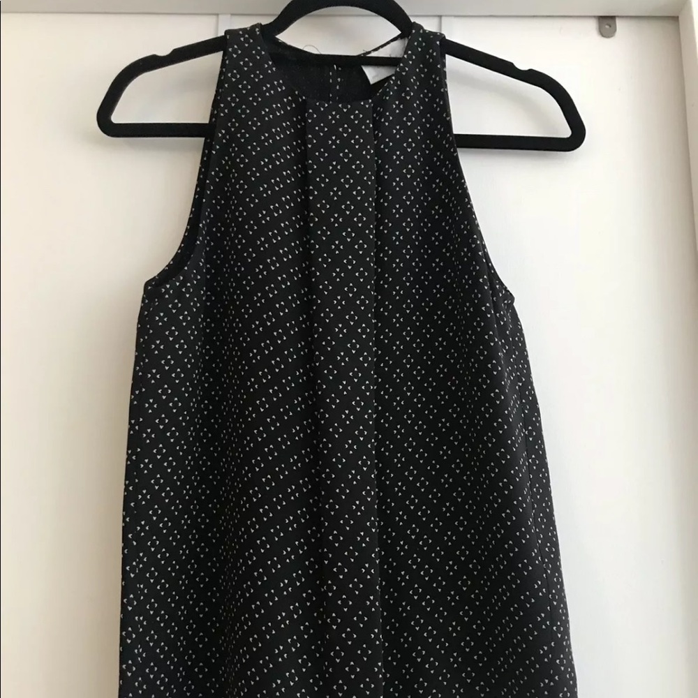 A.L.C. Silk Black Tank Top Black W Cream Size S